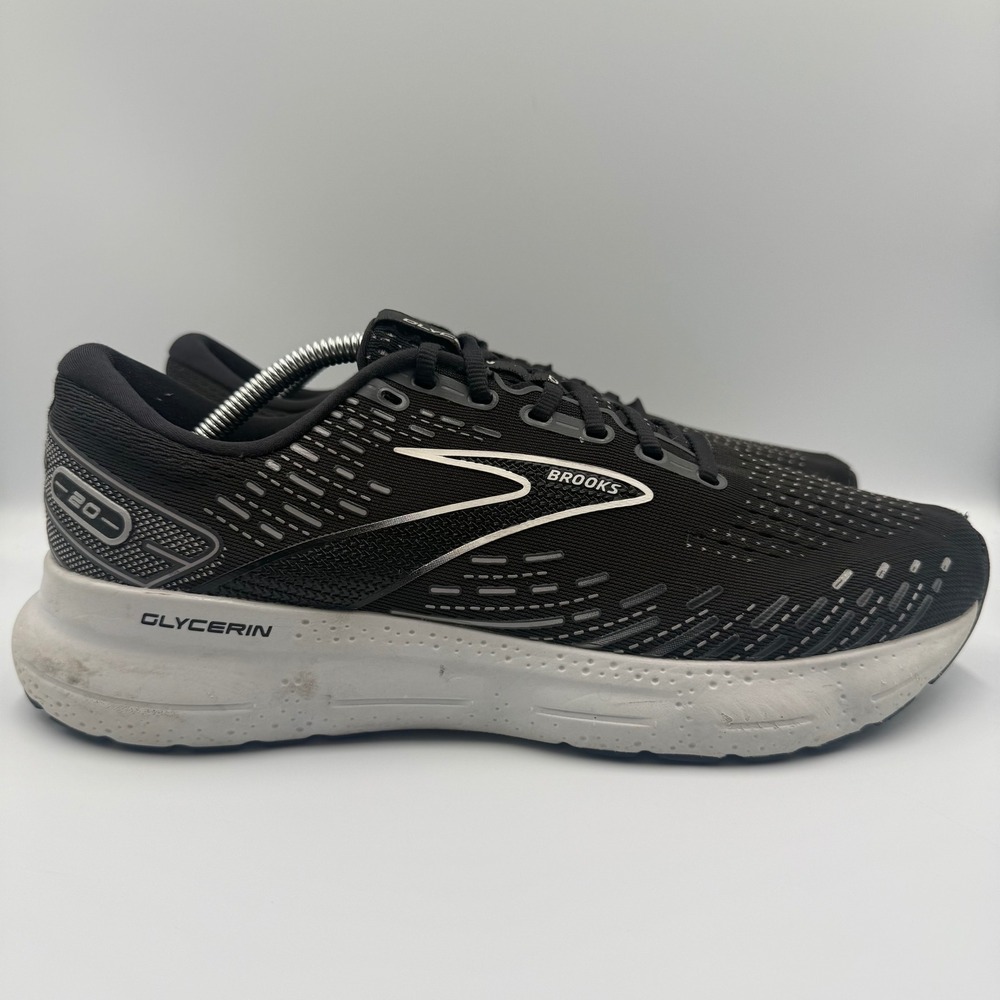 Brooks Glycerin 20 Mens Size 11 Running Shoes Neutral Cushioned Black White
